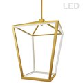 Dainolite 64W Chandelier, Aged Brass With White Diffuser CAG-2664C-AGB